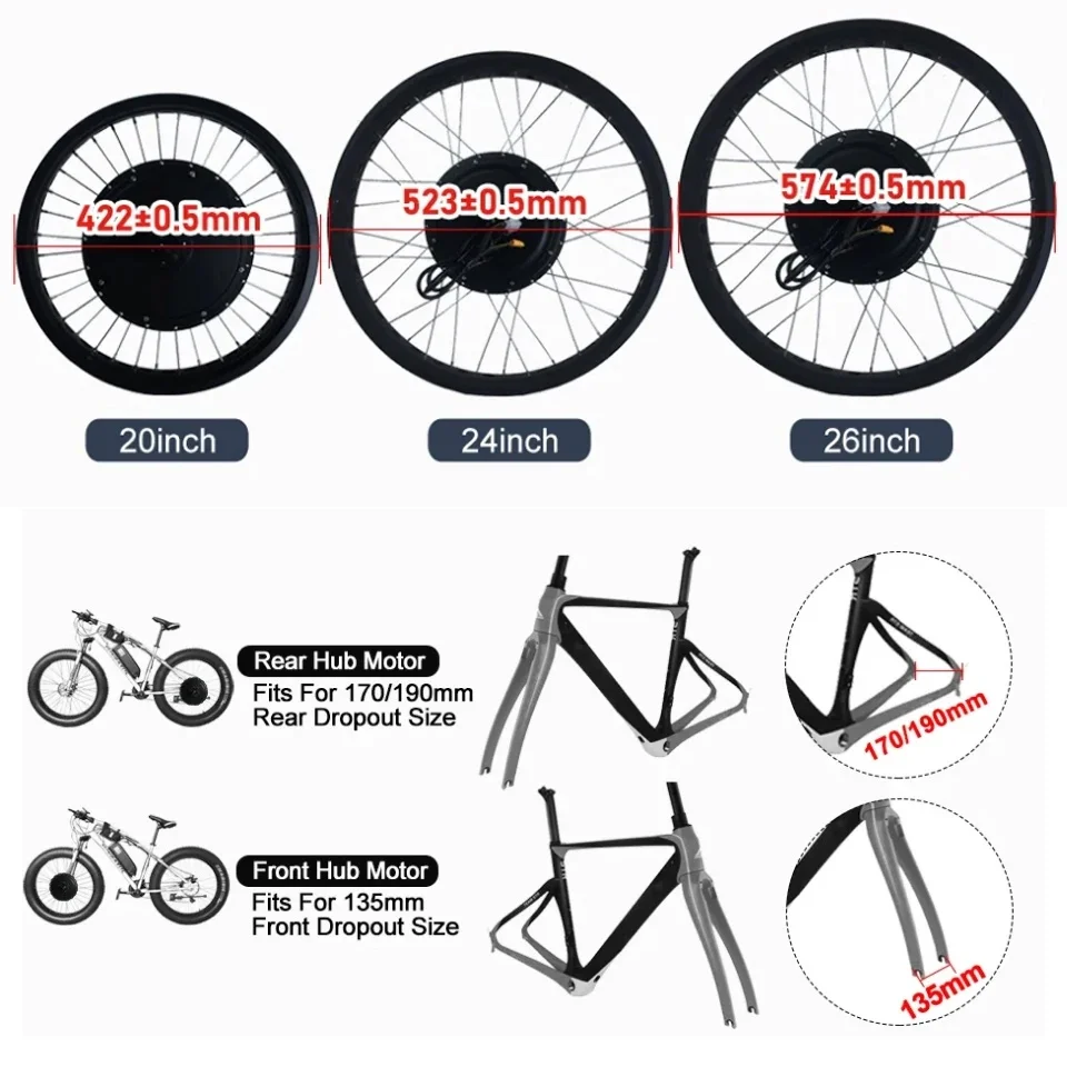 Zestaw do konwersji roweru na  – Ebike Conversion Kit 72V 3000W recenzja i cena