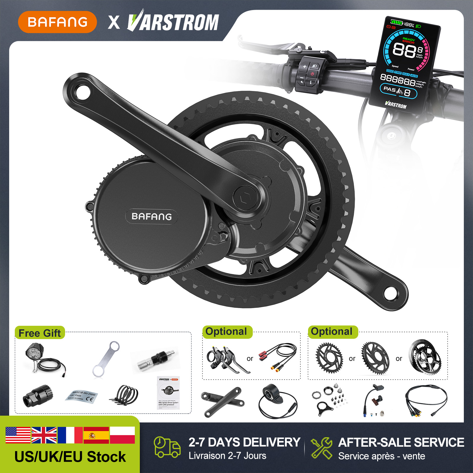 [US Stock] Silnik centralny BA – Mid Drive Motor Kit 52V 1000W recenzja i cena